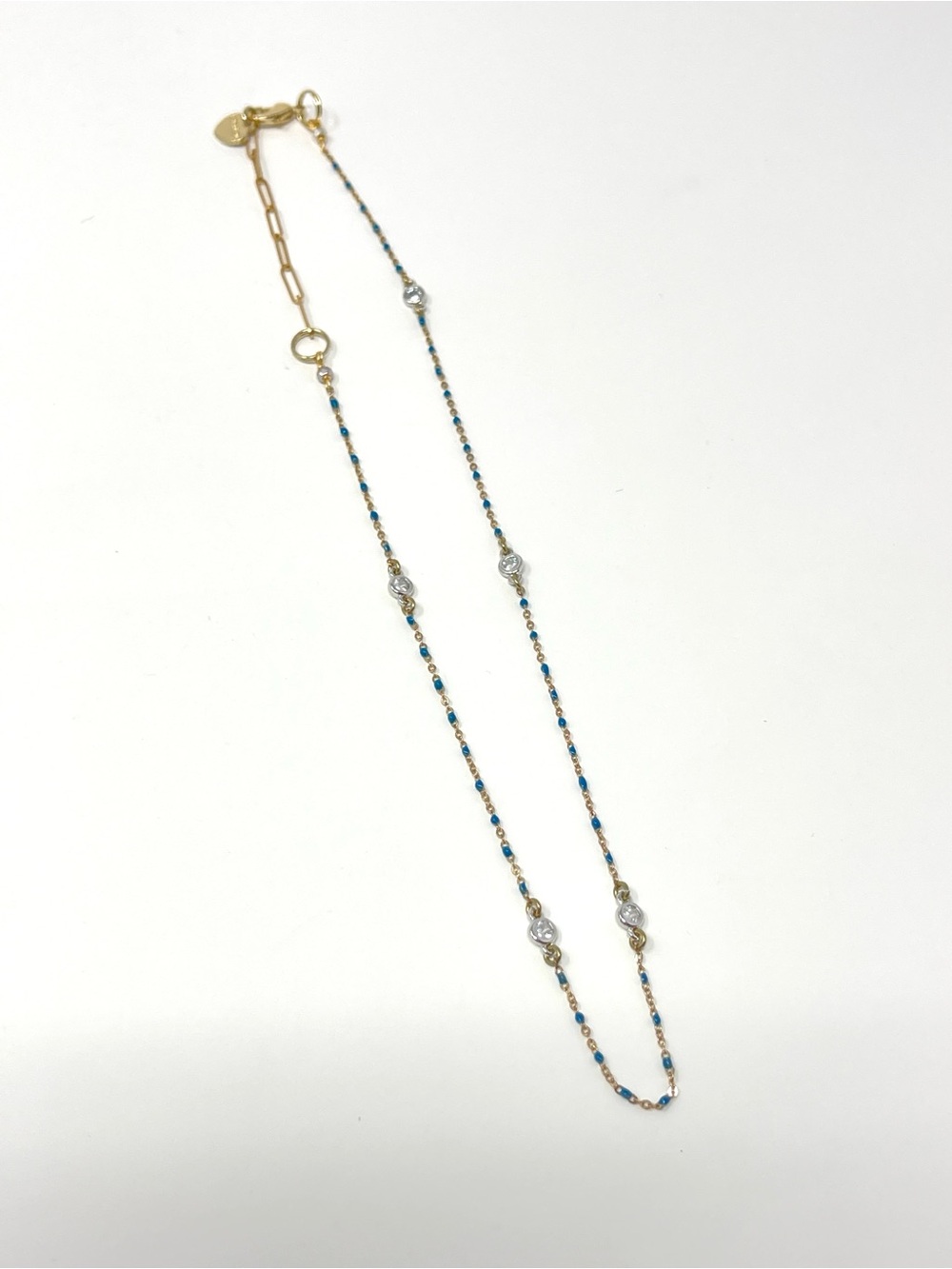 New Anthropologie x Nakamol Gold Station Crystal Necklace